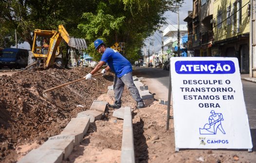 Prefeitura de Campos inicia obras para construção de calçadão em avenida de Campos