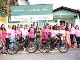 Pedalada Rosa movimenta as ruas do Carmo em ação do Outubro Rosa