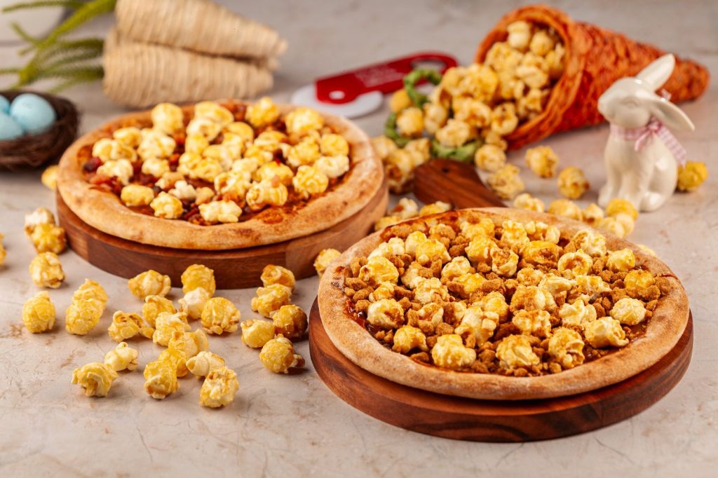 Que tal pizza de pipoca?